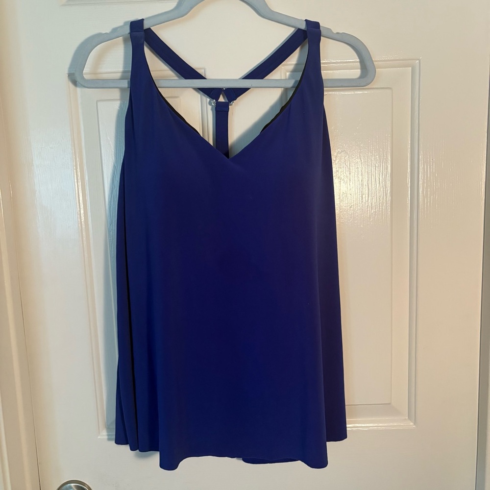 Women's Blue Strappy V-Neck Swim Swing Top -‎ Size 20/22
